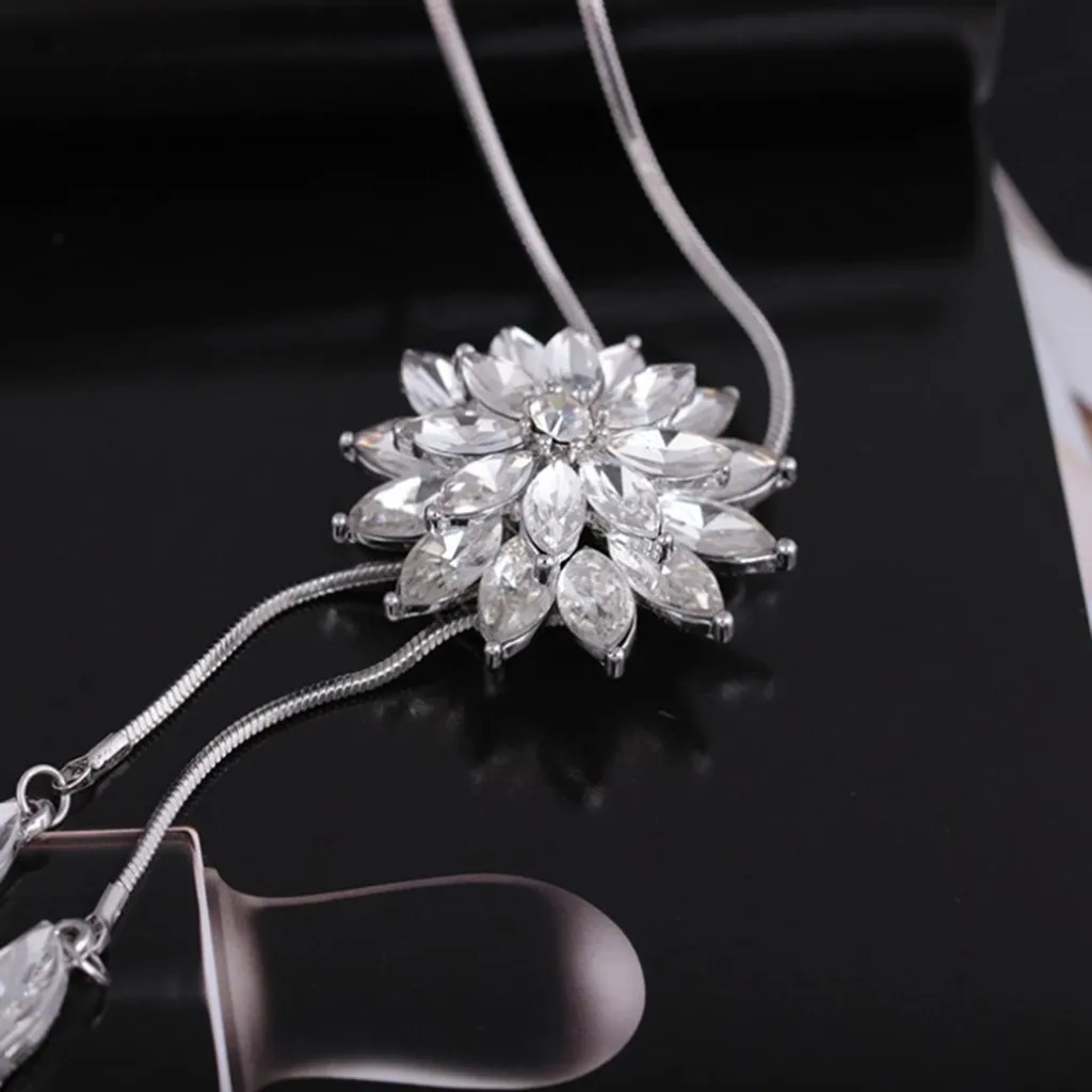 Женская Длинная цепочка в стиле бохо винтажное ожерелье с жемчугом бриллиантами