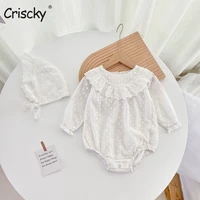 criscky lace princess toddler romper 2022 summer cute newborn baby girl clothes cotton summer pure color infant outfits