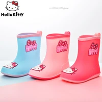 sanrio hello kitty anime pattern children rain shoes waterproof pvc rubber non slip toddler kids aesthetic rain boots boys girls