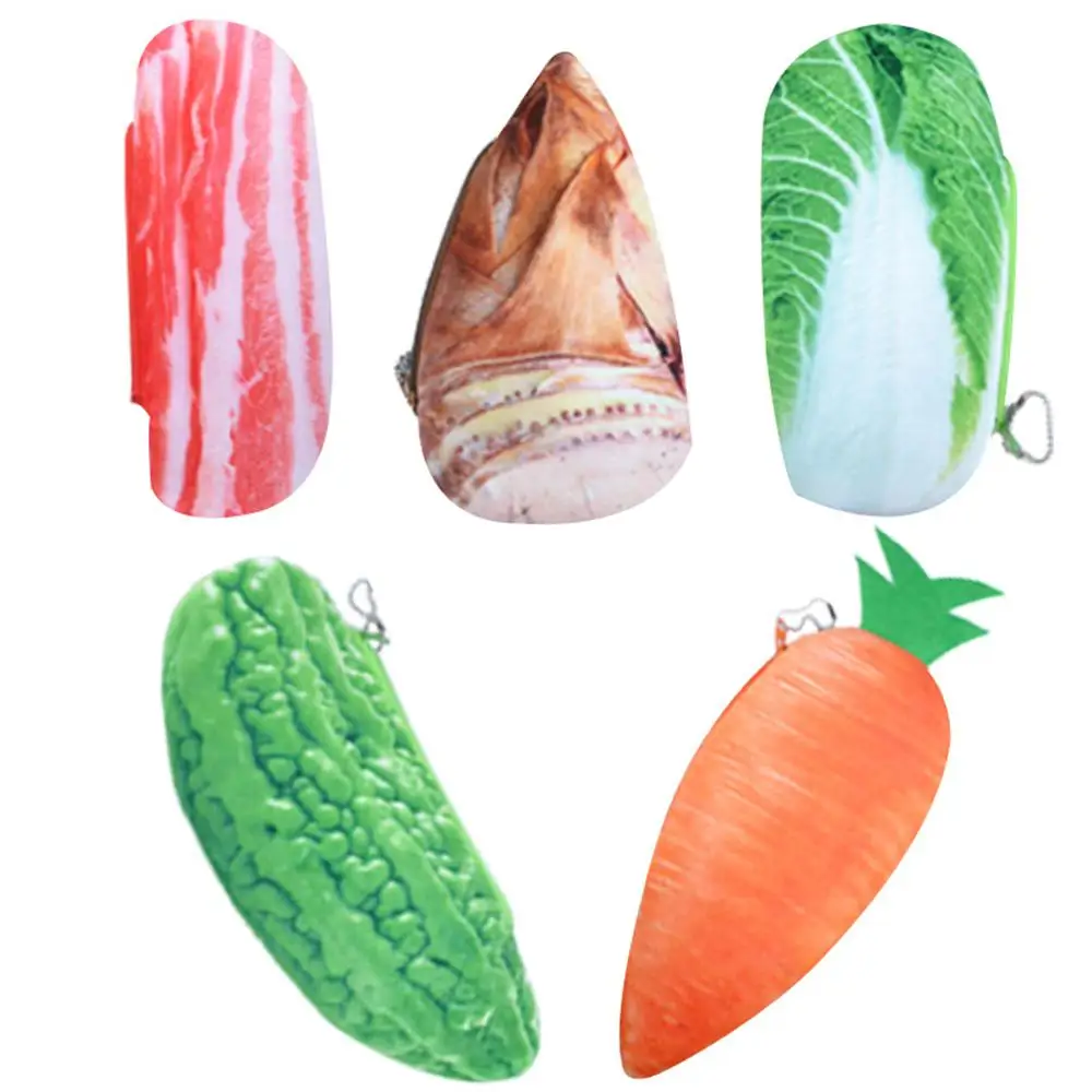 

Simulated Vegetable Streaky Pork Pencil Case Pen Bag Novelty Funny Stationery Storage Bag Office School Supplies Students Gifts