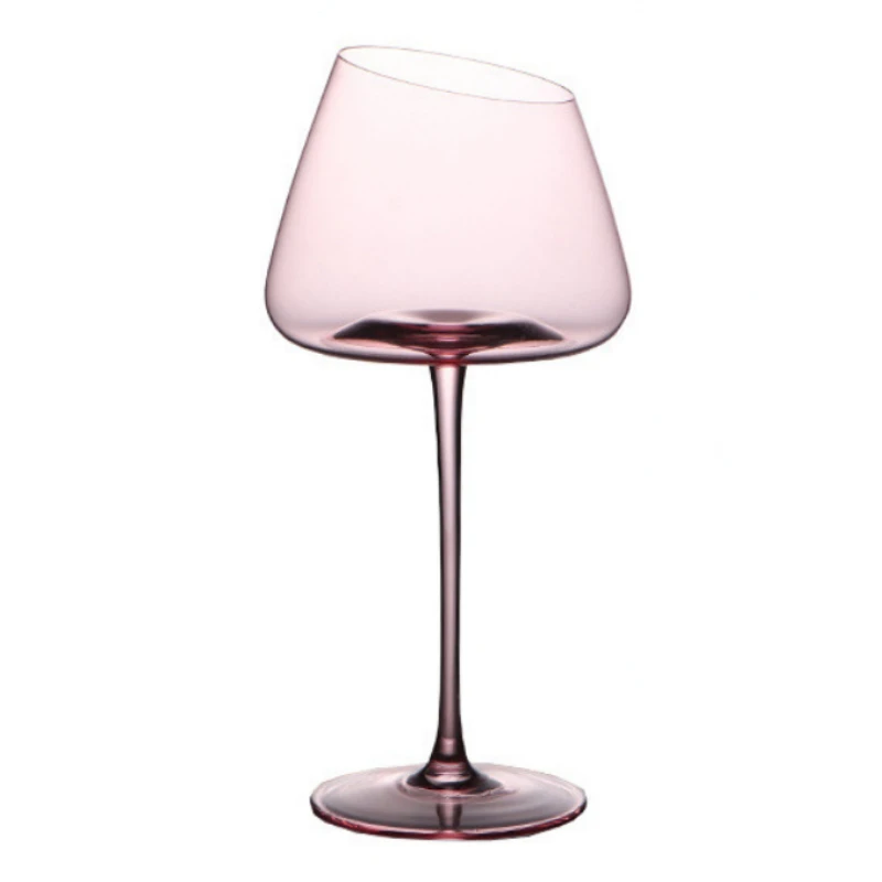 2PCs Popular 250-650ml Handmade Crystal Goblet Oblique Mouth Flamingo Champagne Red Wine Festival Couple's Cups Gift Drinkware images - 6