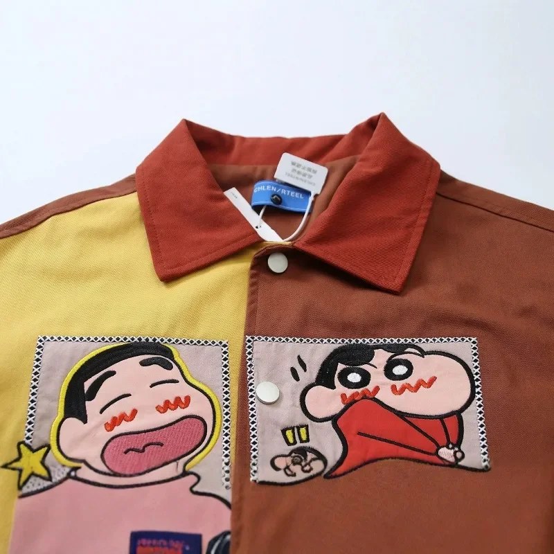 Винтажная куртка с рисунком Crayon Boy Shin C-Chan креативная забавная вышивкой в тон