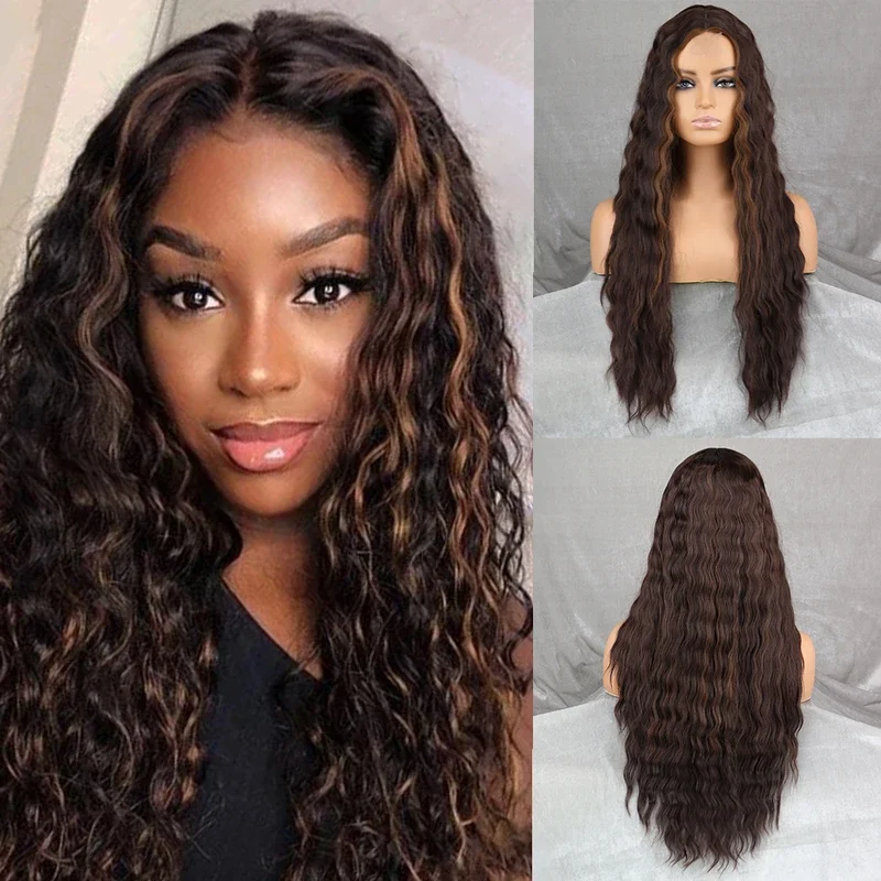 Парик женский с длинными вьющимися волосами термостойкий для косплея