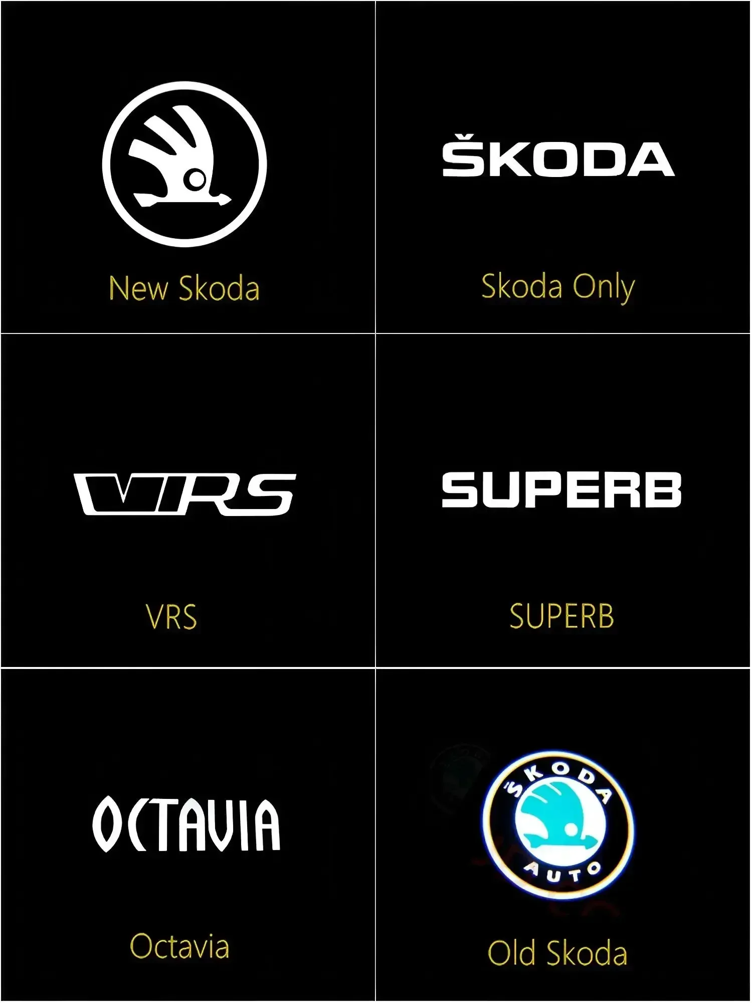 Фото 2 шт. светодиодных проекторов-эмблем для дверей автомобиля Skoda VRS Octavia A5 MKII (хэтчбек, универсал) — подсветка с эффектом «Ghost Shadow», аксессуары для освещения дверей №2