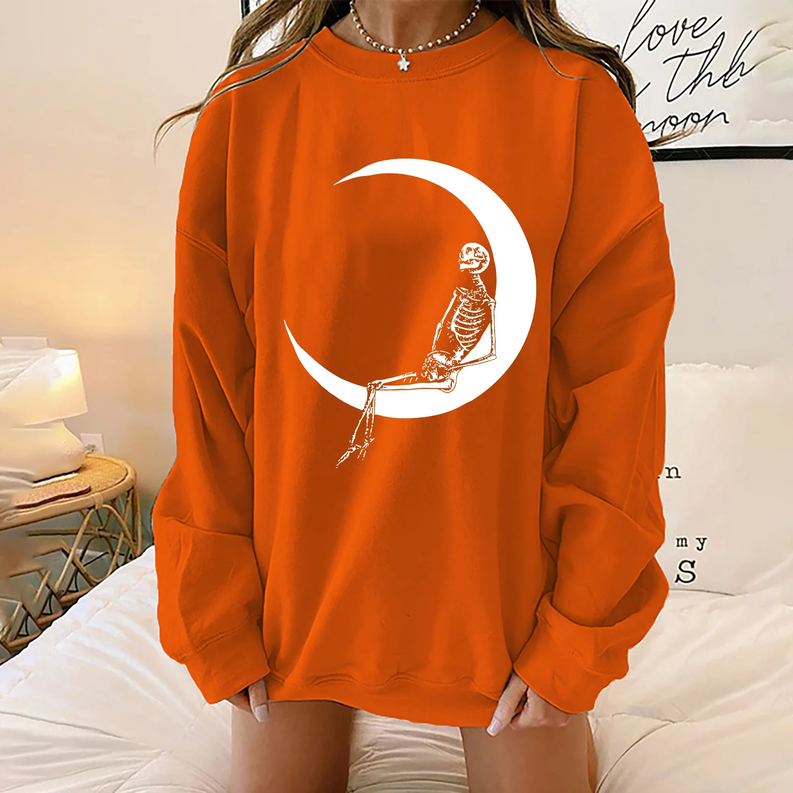 

Женский пуловер с длинным рукавом, с круглым вырезом