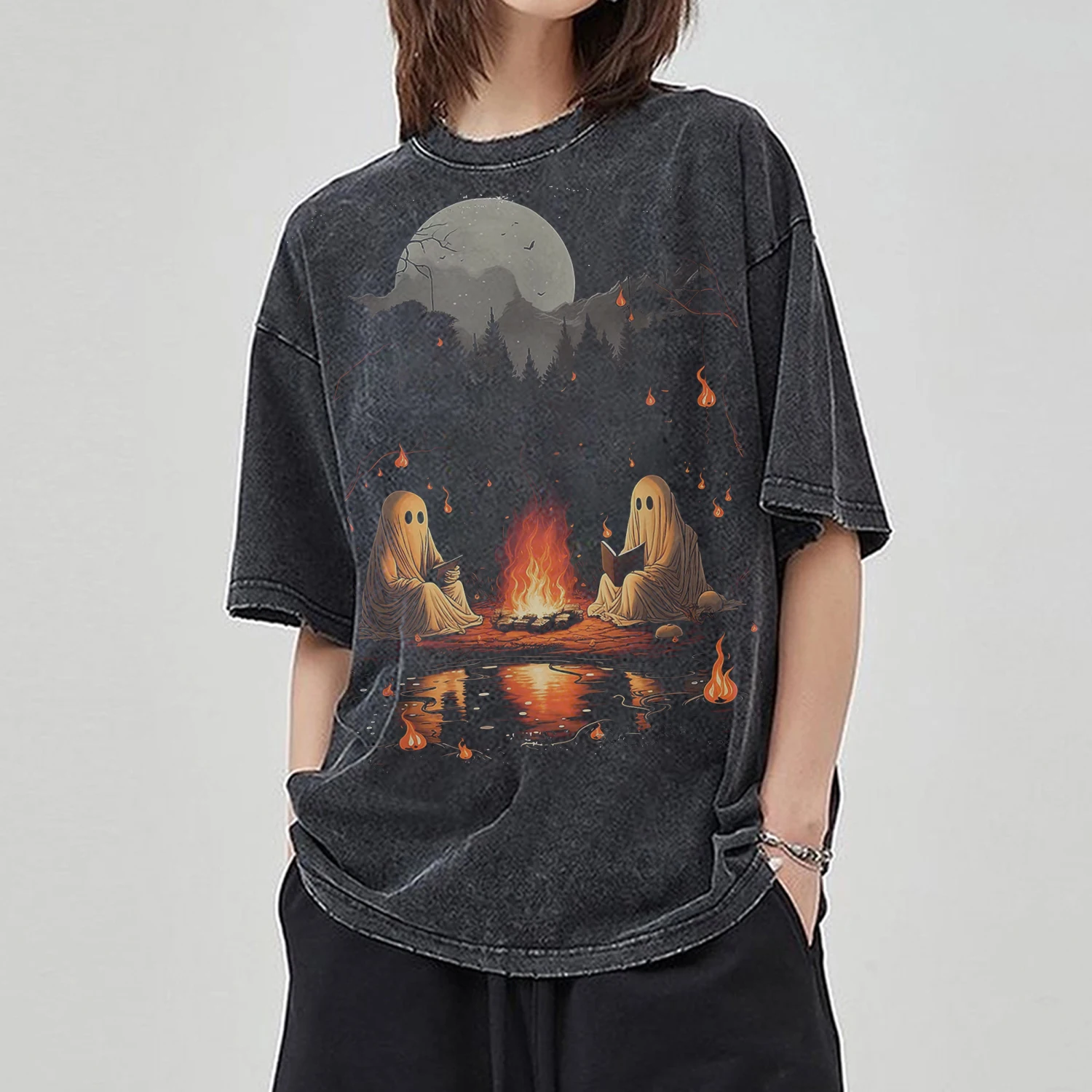 z czystej bawełny dżinsowa koszulka krótkim rękawem dla mężczyzn letnia cienkim ciałem sprana stara modna marka luźna