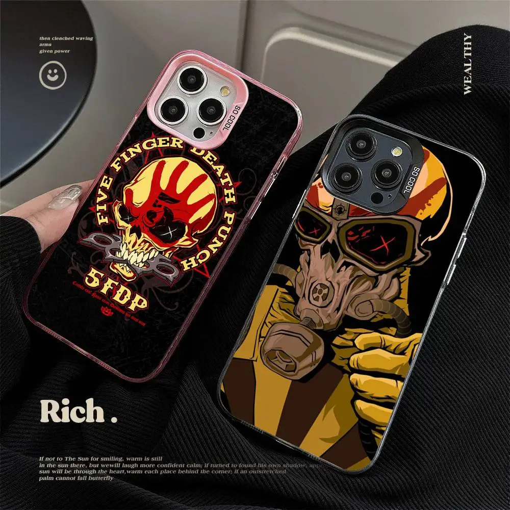Фото Популярный чехол для телефона F-Five Finger Death Punch, цвет серебристый, для iPhone 17 16 15 14 13 12 11 Pro Max Plus №5