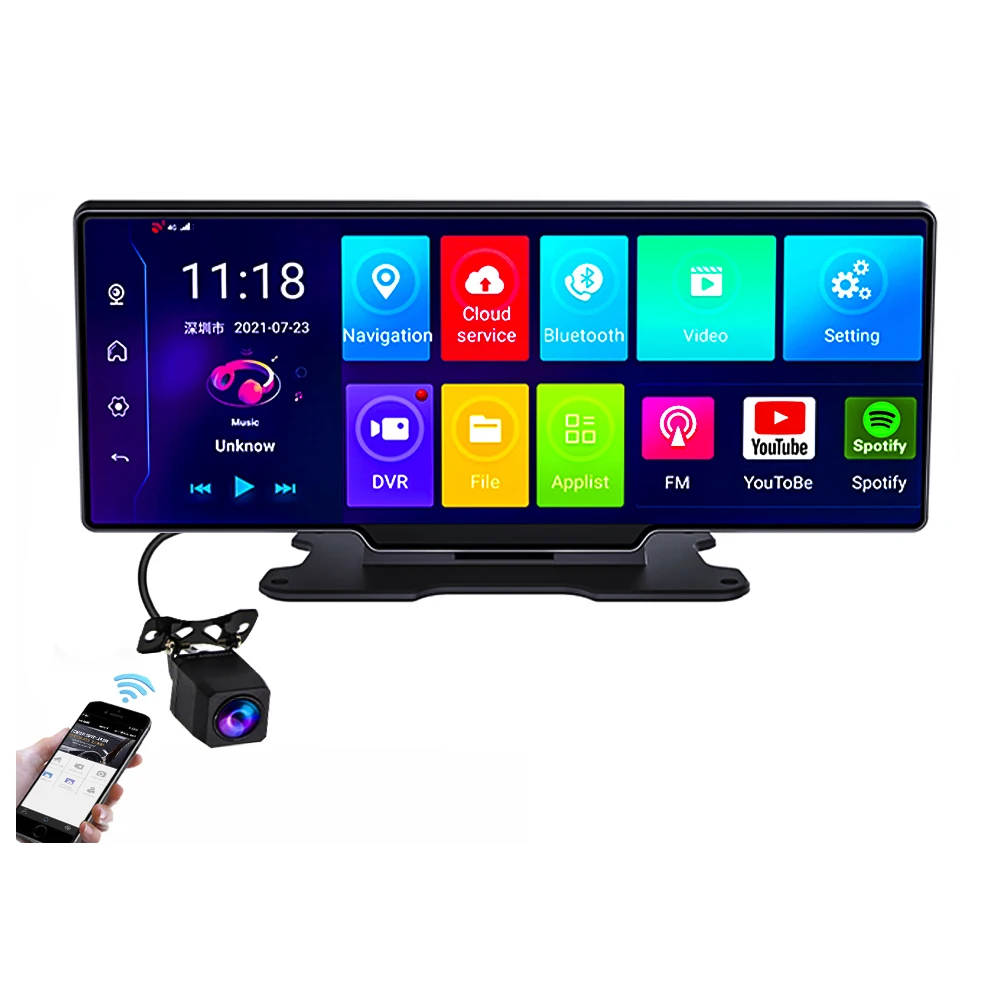 

2022 New Version 10.26 Inch Dashboard Car DVR Video Recorder Dual Dash Cam GPS WiFi 4G Android Mirror Dash Camera Remote Monitor