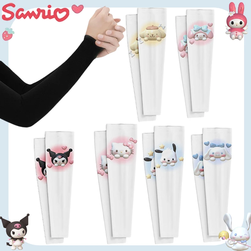 

Cartoon Sanrio Hello Kitty Ice Sleeve Kawaii My Melody Kuromi Cinnamoroll Cute Anime Printed Ice Silk Anti Uv Arm Sleeves