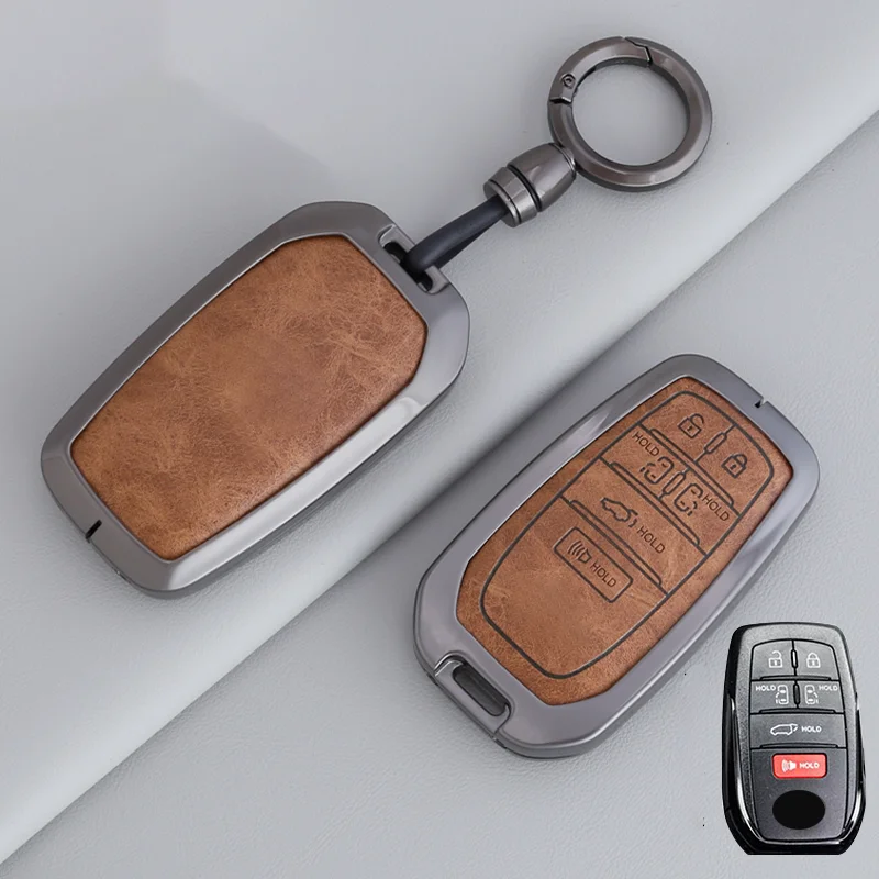 Фото 6-кнопочный чехол для гибридных автомобилей TOYOTA Sienna RAV4 VENZA Mirai Alphard PREVIA Voxy Smart Remote Key Case из цинкового сплава, чехол для автомобильного ключа №4