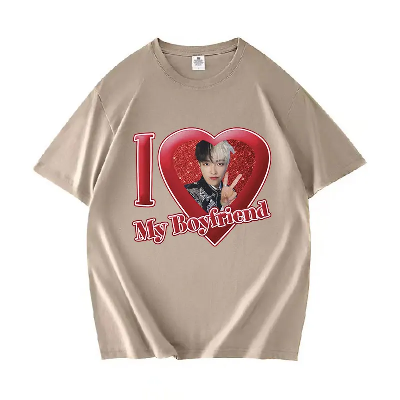 Футболка с графическим принтом I Love My Boy Ateez в Корейском стиле модные мужские и