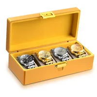 Luxury Watch Box Aluminum Case Metal Watch Boxes Storage Organizer Box Men's Mechanical Watch Box Case Pillows Display Gift Idea