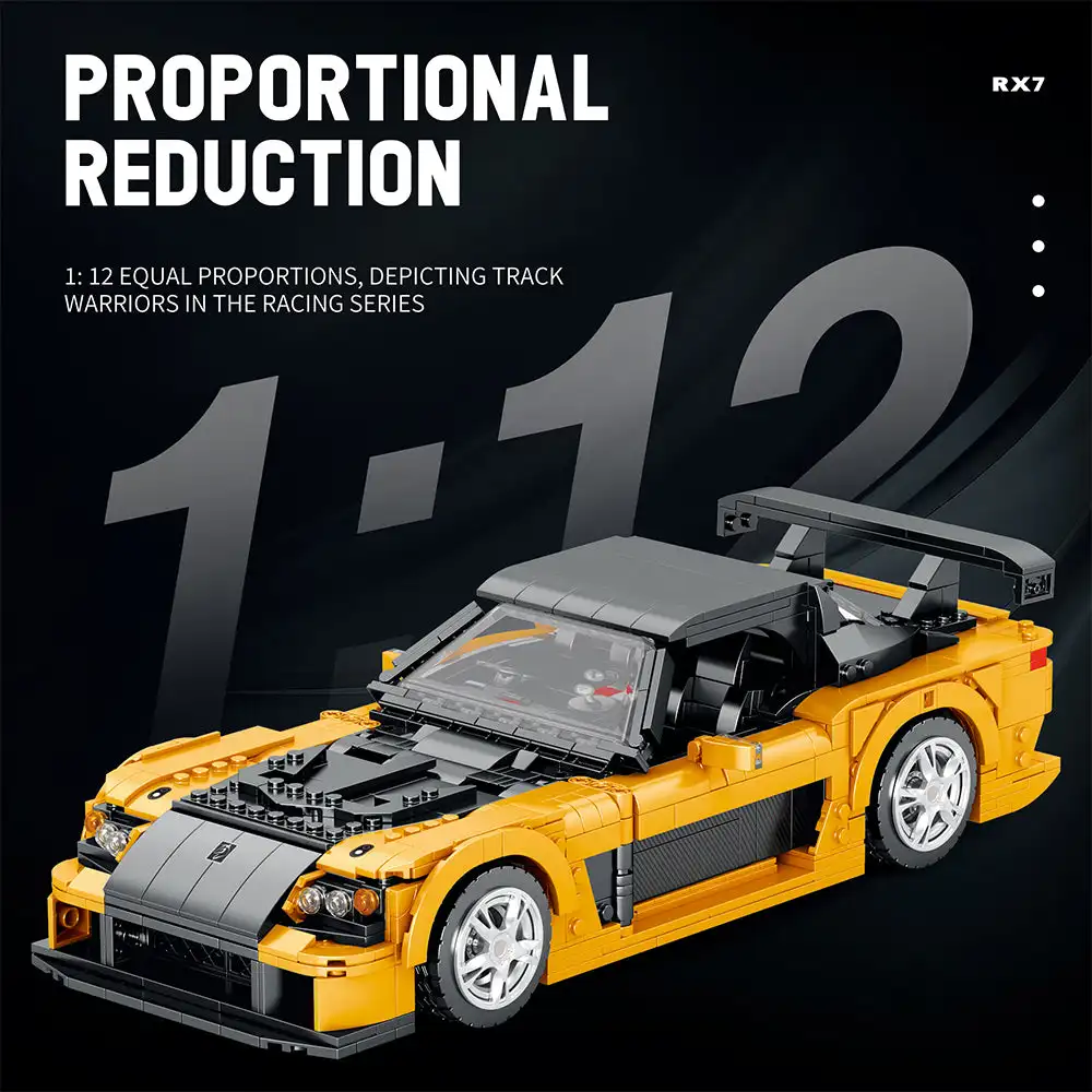 

Building Blocks 1:12 RX7 Supercar Original Design Model Racing Car MOC 11029 High Tech Speed Vehicle Bricks Toy Gift for Boys