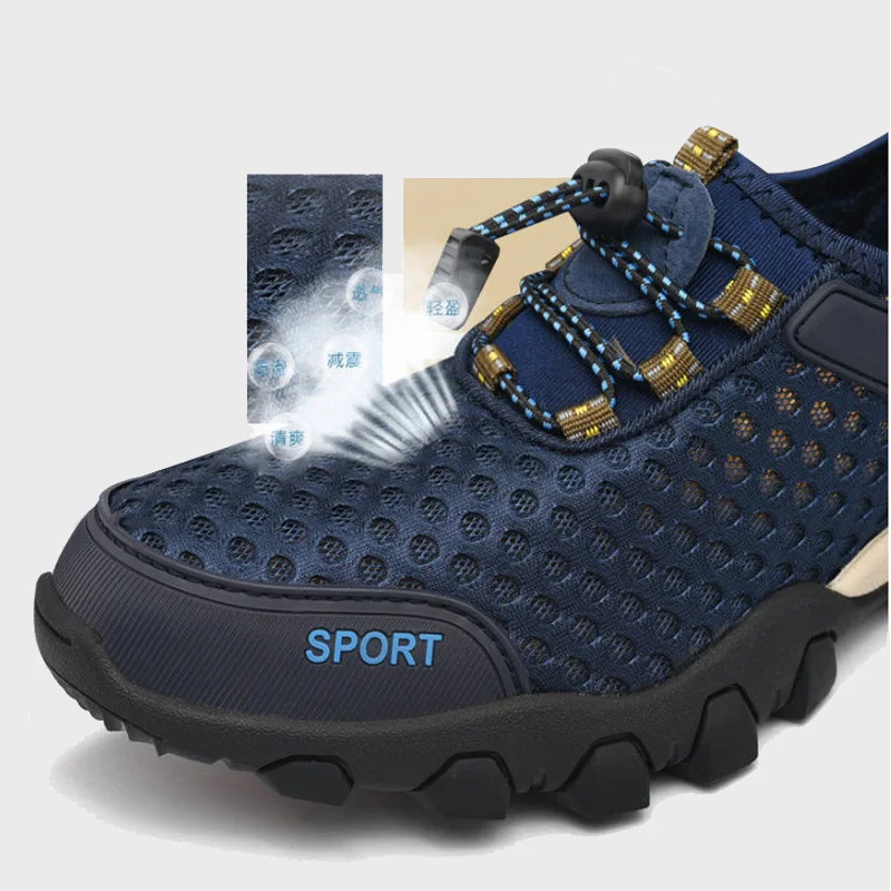 Men's Shoes Lightweight Hiking Sneakers Breathable Summer Outdoor Sneakers Mesh Surface Quick-drying Men Trekking Mountain Shoes