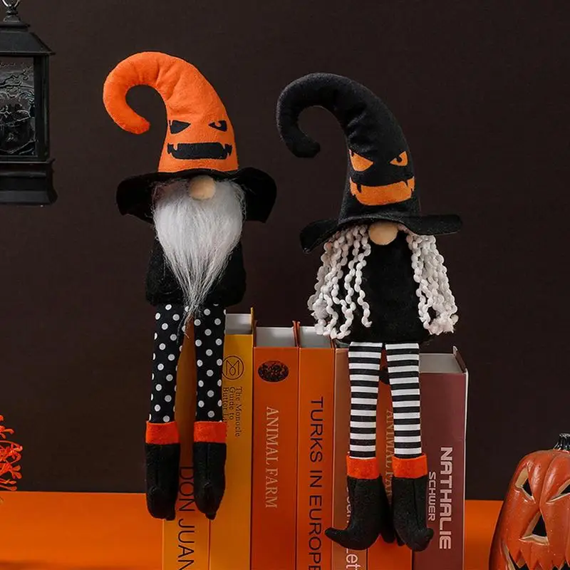 

Halloween Gnomes Plush Durable Dangle Leg Faceless Doll Plush Toy Non Woven Halloween Decor Figurines For Tables Desk Bookshelve