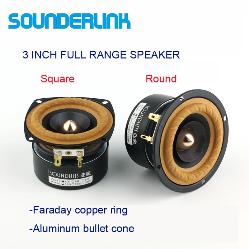 

2PCS/ 3 inc speaker full range woofer Hi-Fi Speaker tweeter bass midrange bullet Aluminum Basin head horn transducer 4~8 Ohm 20W