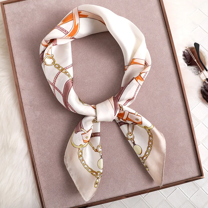

Шелковый квадратный шарф для женщин, Модный женский шейный платок, роскошный хиджаб, атласная шаль, повязки для волос, ленточная повязка на ...