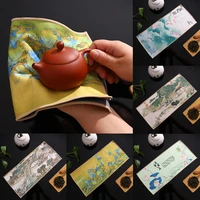 chinese professional rag high end tea set accessories super absorbent painted thick tea towel