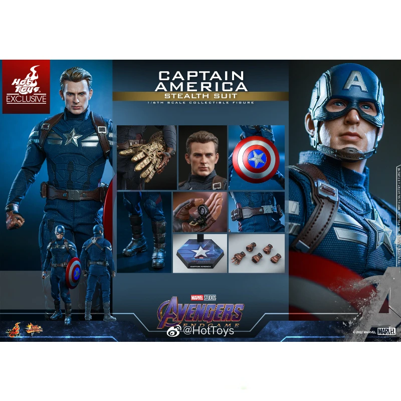 

In Stock HOTTOYS MMS607 1/6 Avengers 4 Captain America Stealth Suit Marvel Action Figure Toy Gift Model Collection Hobby