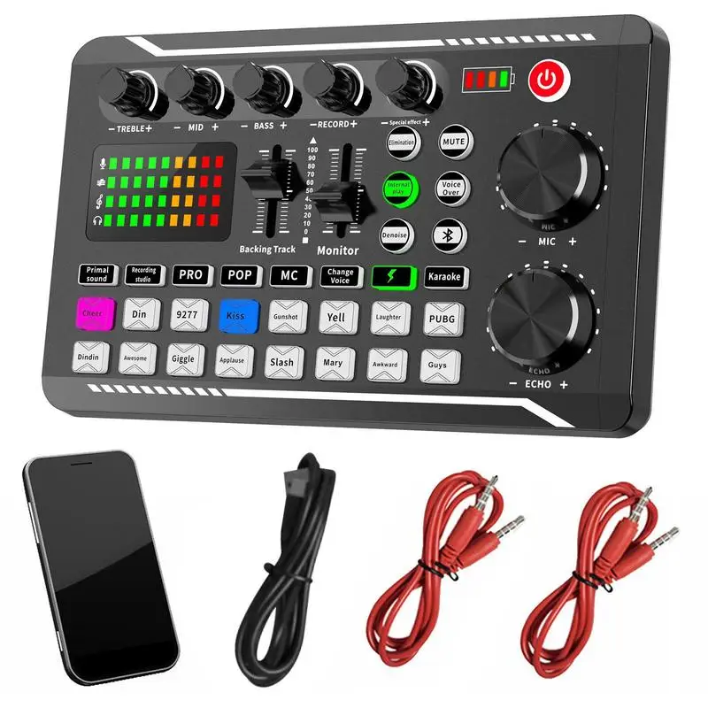 

Podcast Microphone Sound Card Kit Professional Audio Mixer English Version For Streaming/Gaming/Podcasting /Recording/Singing/PC