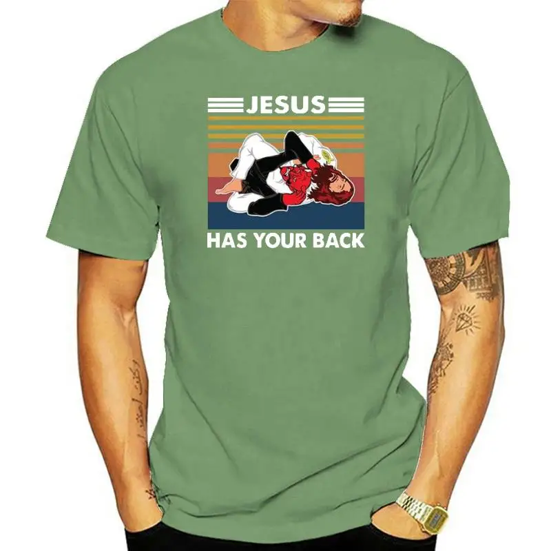 Женская винтажная хлопковая Футболка XS-3XL JIU JITSU с принтом Иисуса на спине |