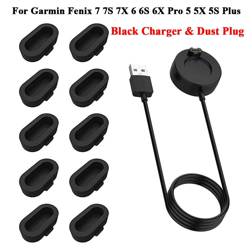 

1M Charging Cable for Garmin 945 245 Fenix7 7S 7X 5S 5X 6S 6X Pro Vivoactive 4 charger 3 935 USB Dustproof Protective Plug Cover