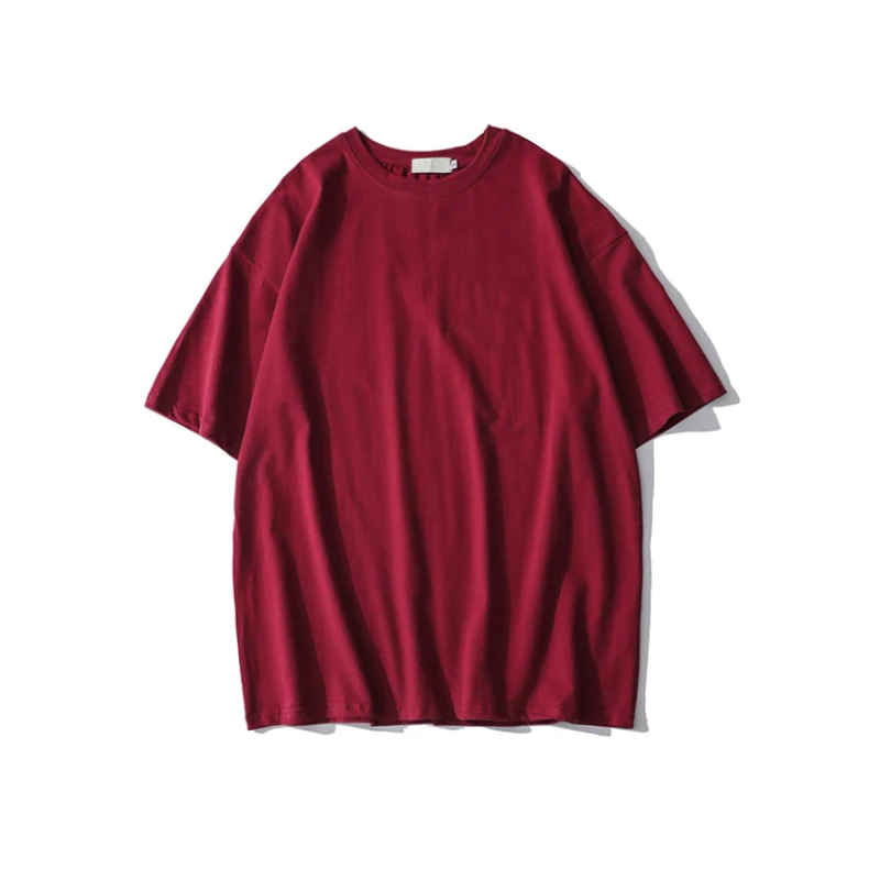 

Summer short-sleeved Korean version solid color 220g high density siro-spun cotton imitation young female student T-shirt