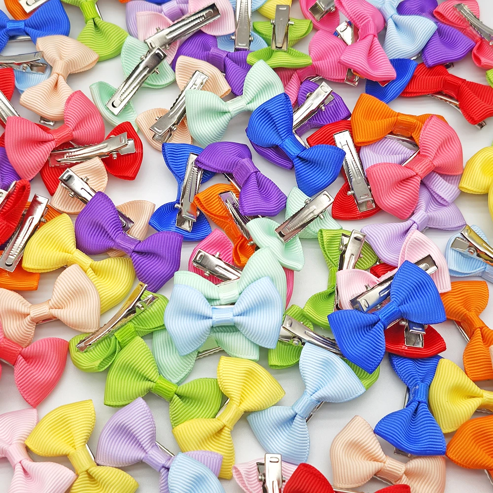 Заколка для волос с ленточным бантом собак 100 шт./лот бант домашних животных