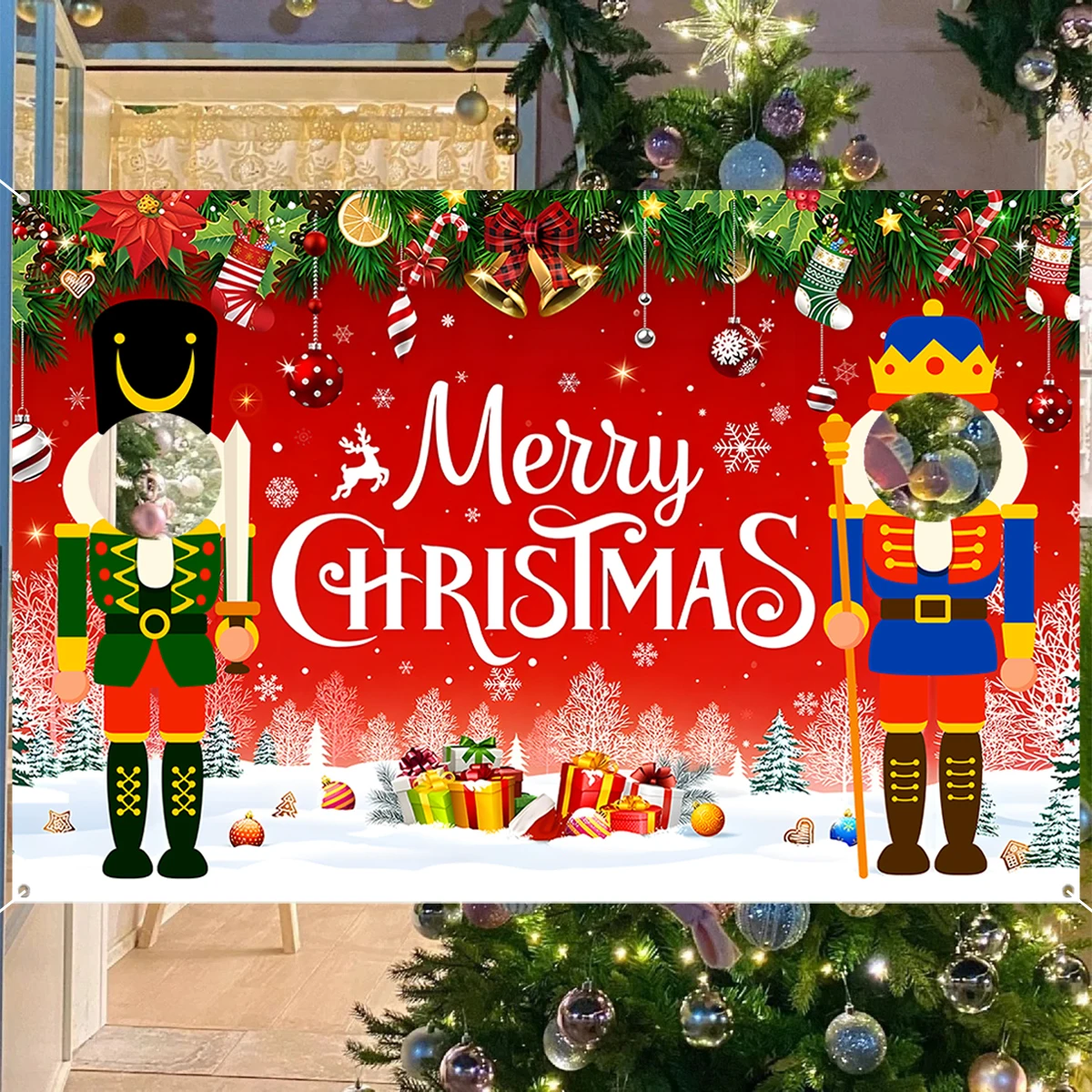 Рождественский фон украшение с Рождеством для дома 2024 Navidad Kerst Noel рождественский
