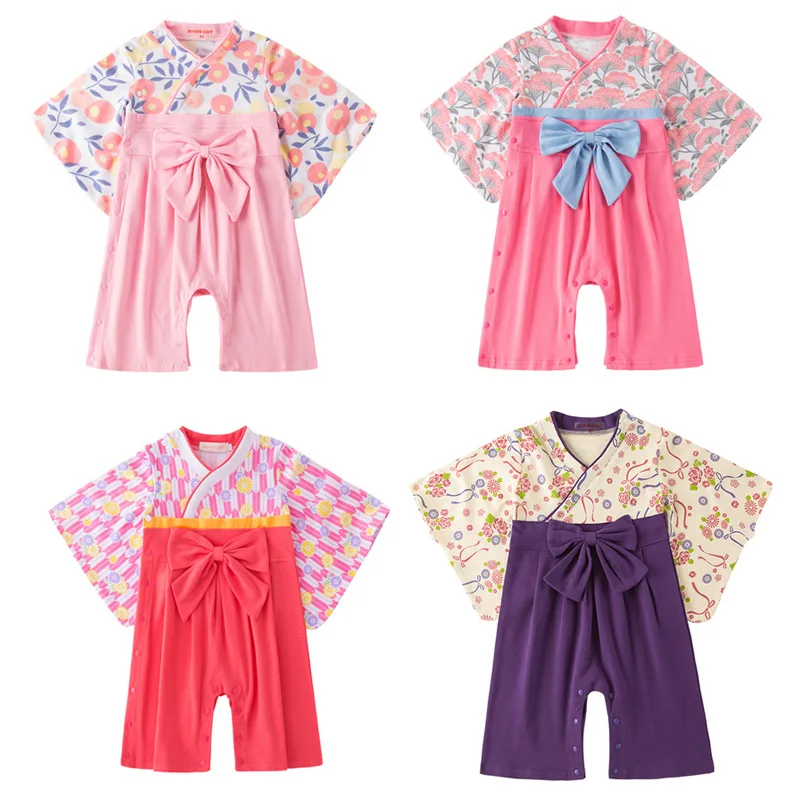 Baby Boys Japanese Kimono Style Infant Cotton Yukata Boys Jumpsuit Clothes Costume Newborn Kawaii Samurai Kimono Party Outfit images - 6