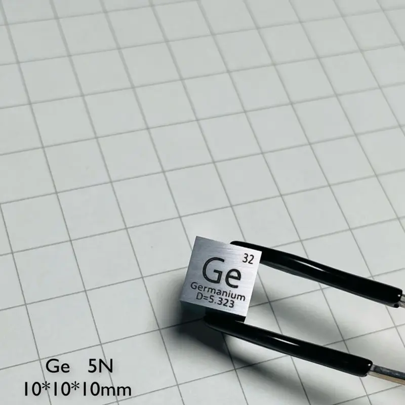 10mm Germanium Cubic Double-sided Lettering Ge Element Sample Collection Hobby