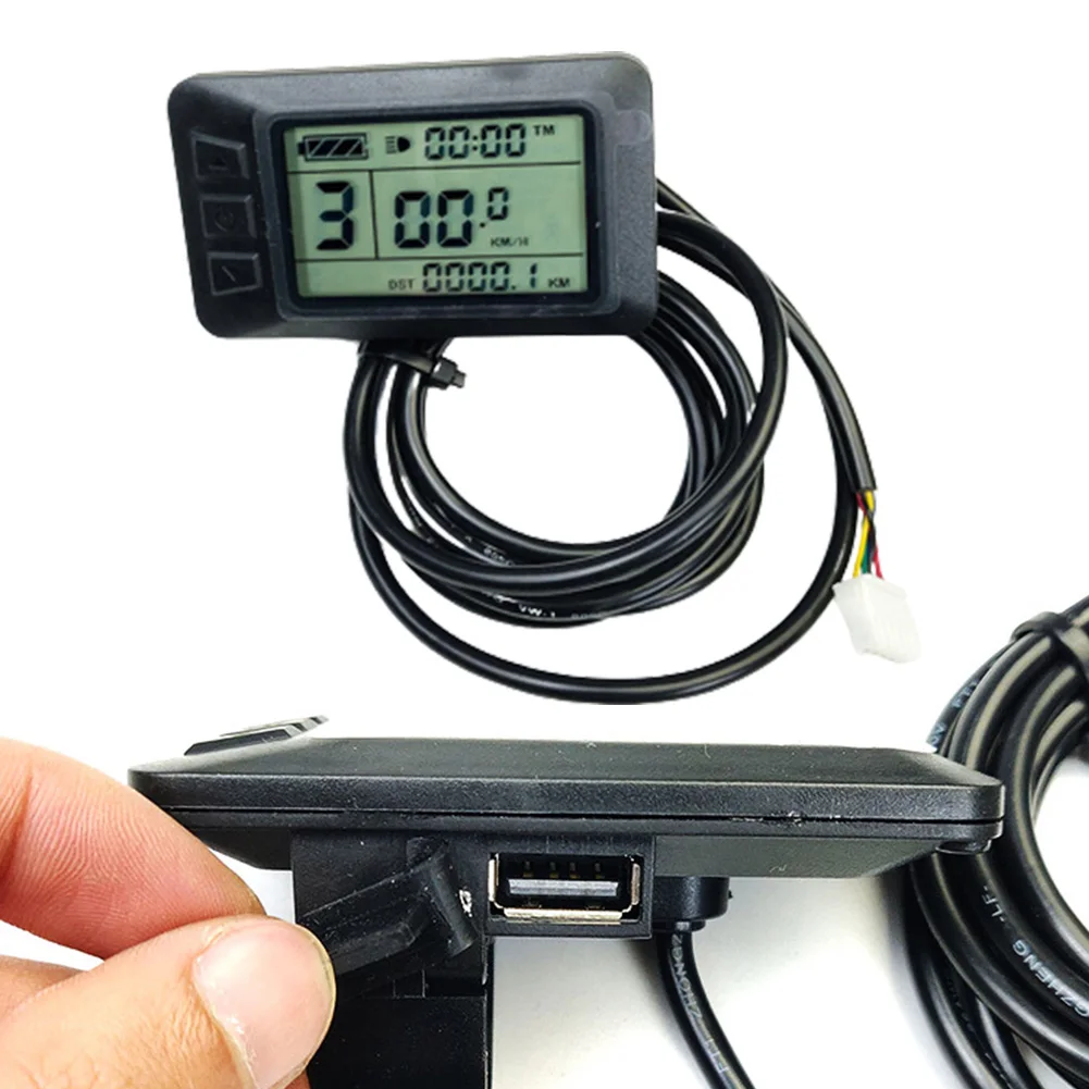 

E-bike Electric Bicycle KT-LCD7 With USB Display Meter Cycling Panel SM / Waterproof Plug Mountain Bike Modification Accessories