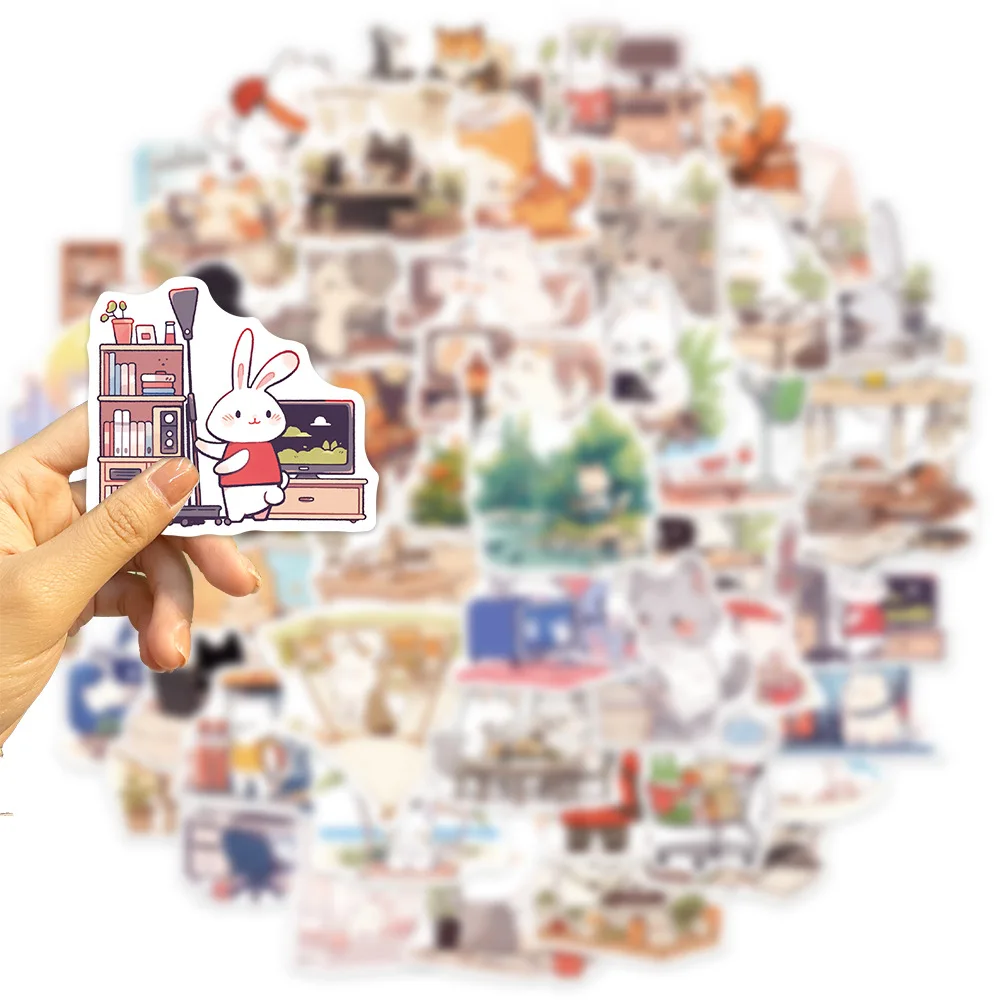 50 шт. наклейки с изображением животных