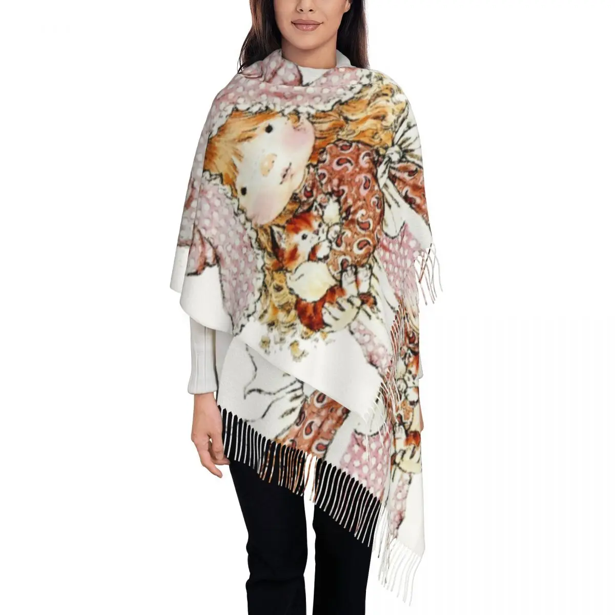 Женский шарф с кисточками Sarah Kay на заказ мягкая шаль женские зимние шарфы