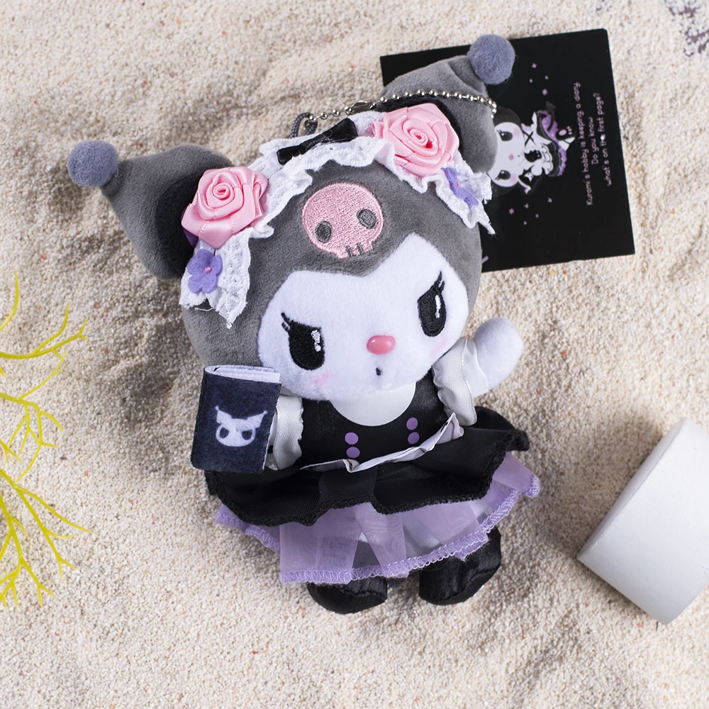 

Kawaii Cartoon Character Maid Plush Doll Cute Dress Dark Color Lolita Bow Gift Pendant Schoolbag Car Decoration Children