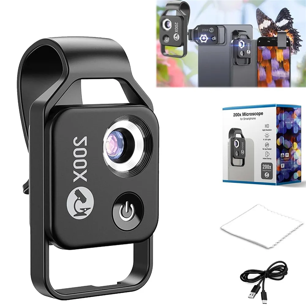 Ottwn нано зум 200x для iPhone Увеличение зум-объектив нанозум Nanosight