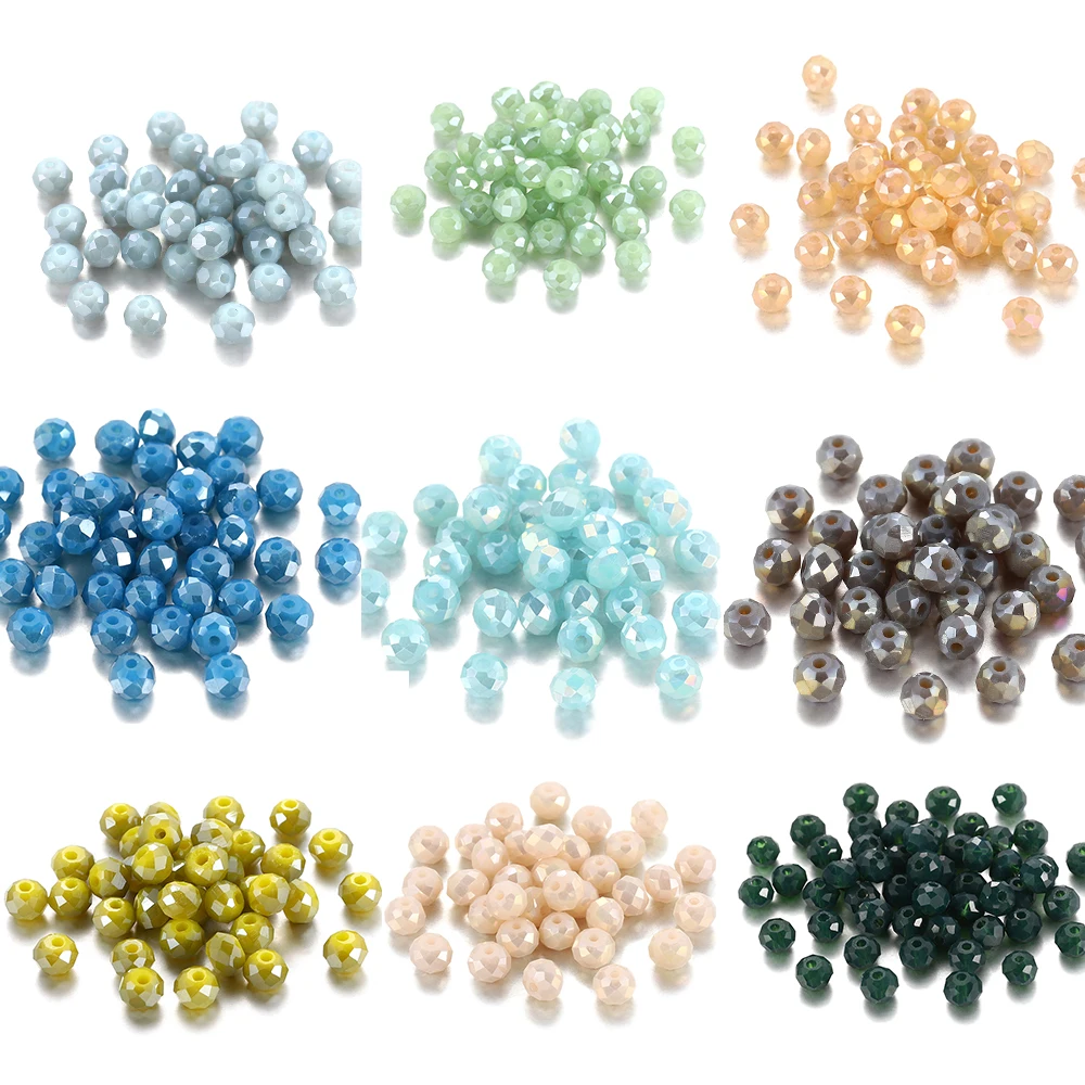 

70-300Pcs 3-8mm Faceted Crystal Beads Glass Beads Loose Spacer Beads for DIY Bracelet Necklace Jewelry Making Accessories