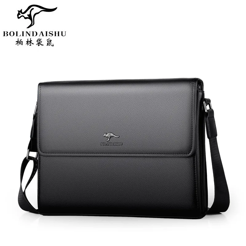 2022 New PU Leather Men's Shoulder Bag Male Briefcase Brown Business Shoulder Messenger Bag Office 10 Inch Laptop Bag