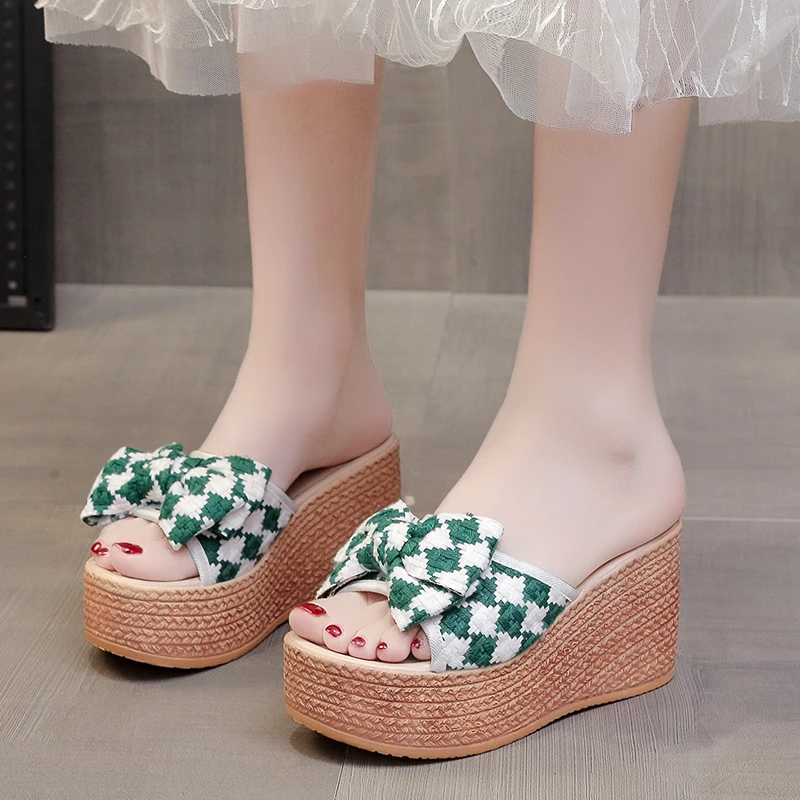 

Ladies Slippers Summer Beach Shoes Women High Heels Platform Wedge Slippers Women Shoes Sandals 2021 Zapatillas Mujer Casual