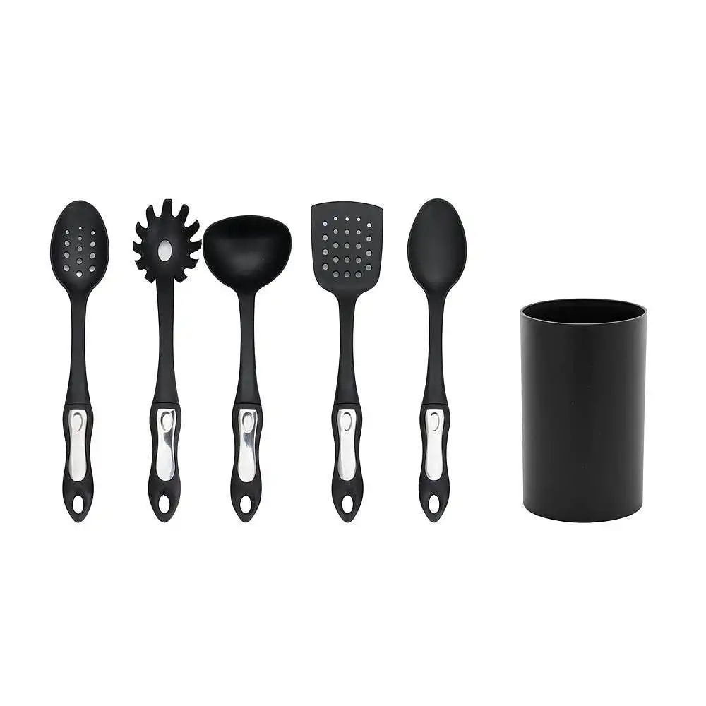 

Kitchen 6 Pieces Soft Touch Handle Cooking Utensil Set, Black