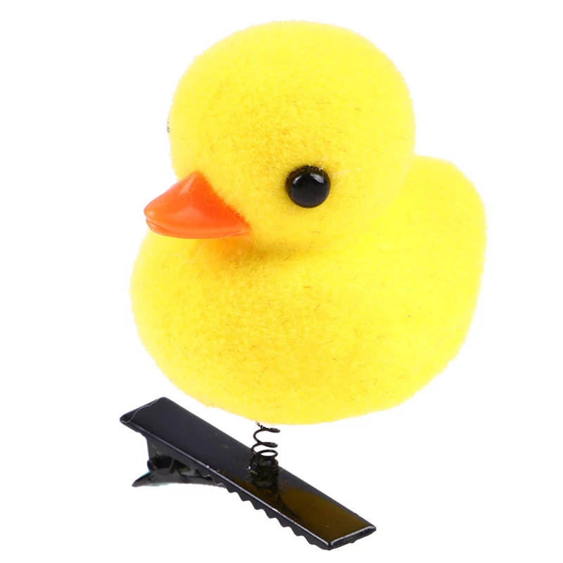 

1pc Kawaii Yellow Duck Hairpin Spring Hair Accessories 3D Duck Headdress Children Gift Funny Gift