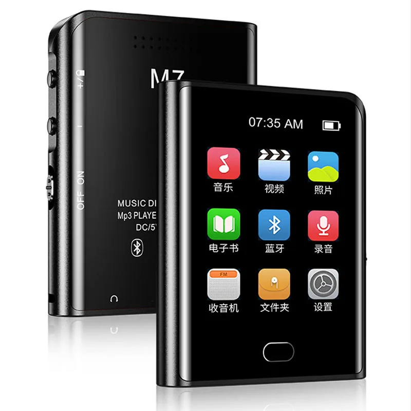 Portable MP3 Player Bluetooth 5.0 HIFI Walkman 2.5inch Full Touch Screen Mp4 Video/Image Mp5 Player Support FM/E-book/Recorder