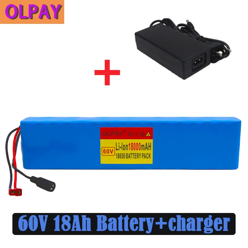 

60V 18AH 1200W Lithium Battery 67.2V 18000mAh electric bike battery electric wheelchair battery e motorcycle battery+charger