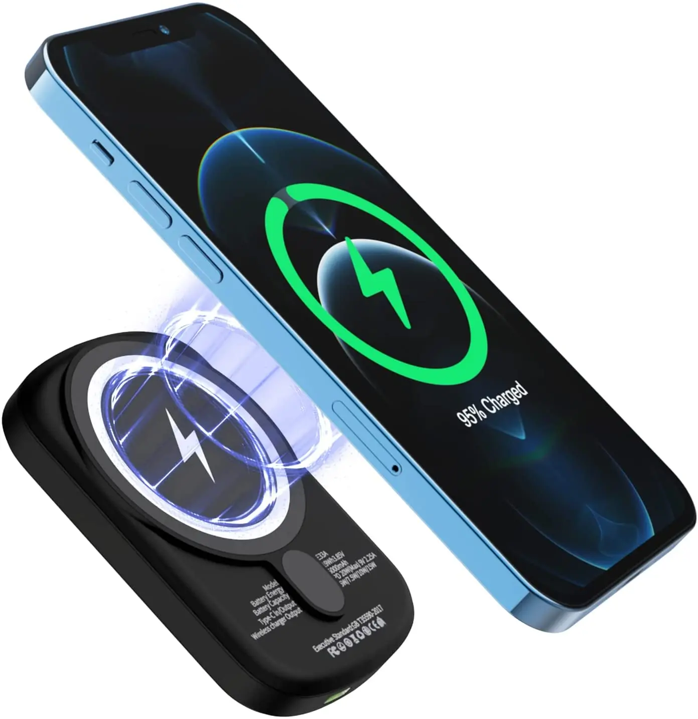 

Magsafe Battery Pack, Magnetic Wireless Power Bank Charging Suitable for iPhone 12&13/Mini/Pro/Max, 20W USB C Portable Charger