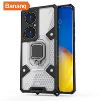 bananq armor case for huawei p50 honor 50 magic 3 nova 8i 9 pro plus space capsule magnetic ring shockproof phone back cover cap