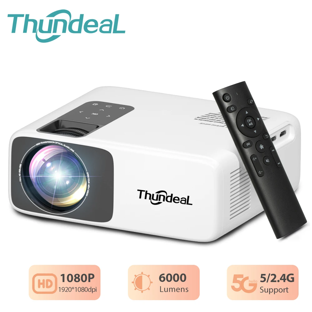 ThundeaL Full HD Projector 1080P 2K 4K Video LED 3D Portable Projector TD93Pro Mini WiFi Android Home Theater TD93 Pro Beamer
