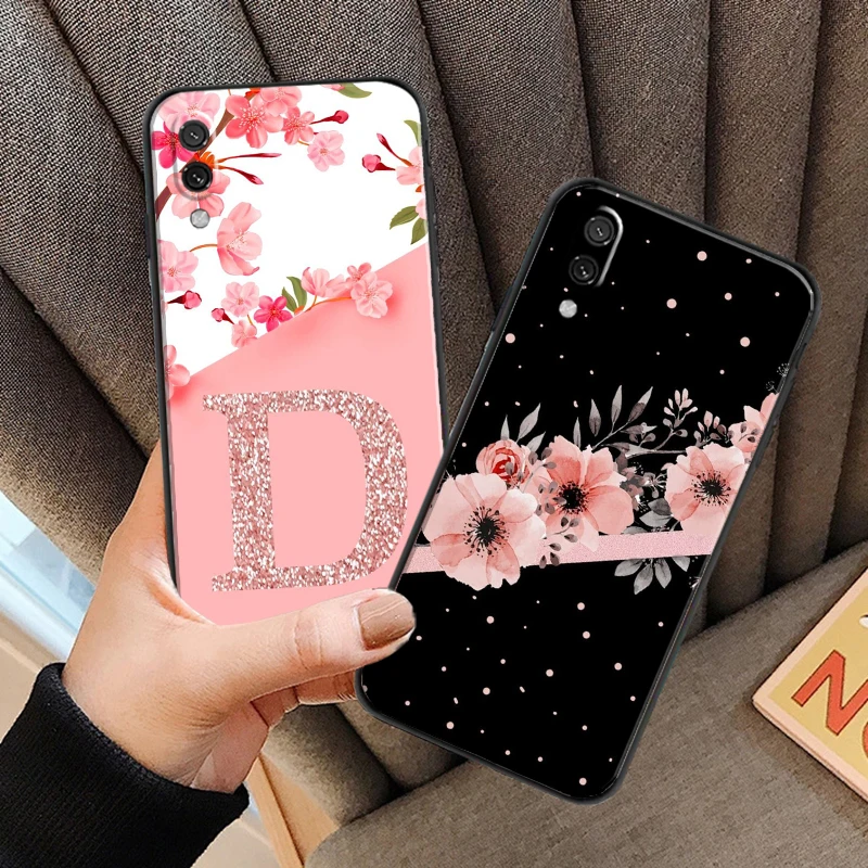 

Flower Letter Pink For Xiaomi Mi 11 Lite Phone Case Coque Silicone Cover Back Funda Soft Black