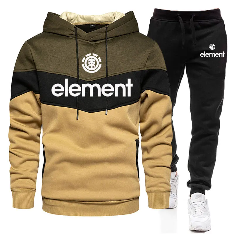 

Новейший стильный спортивный костюм Мужская толстовка + спортивные брюки комплект пуловер свитер и штаны для бега повседневная одежда