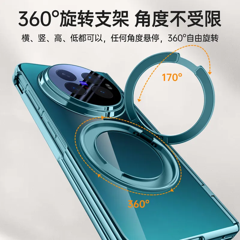 Фото Чехол для VIVO X Fold 6, прозрачный, высококачественный, с магнитным кольцом-держателем для Magsafe, защита от падений, чехол для vivo x Fold6 №4
