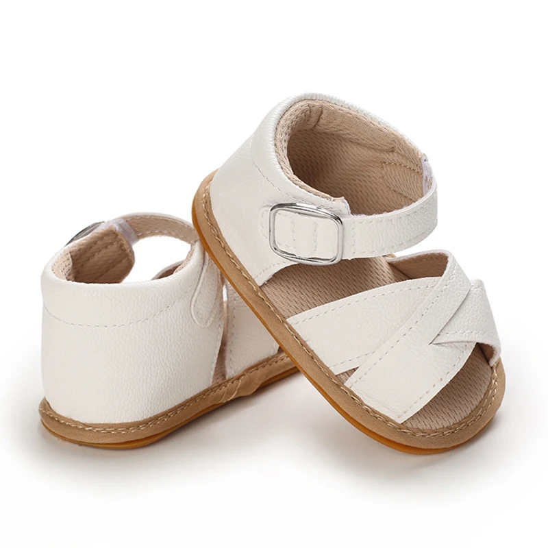 

Baby's First Summer Style: Unisex Solid Color Cross Sandals, Available in 4 Colors for 0-15 Months